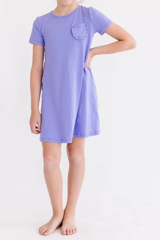 Women's shirt dress neat charm -Periwinkle T-Shirt Dress