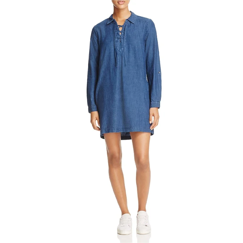 Women's shirt dress 70s pop -Soft Joie Womens Katiana Shirt Dress, Blue, XX-Small