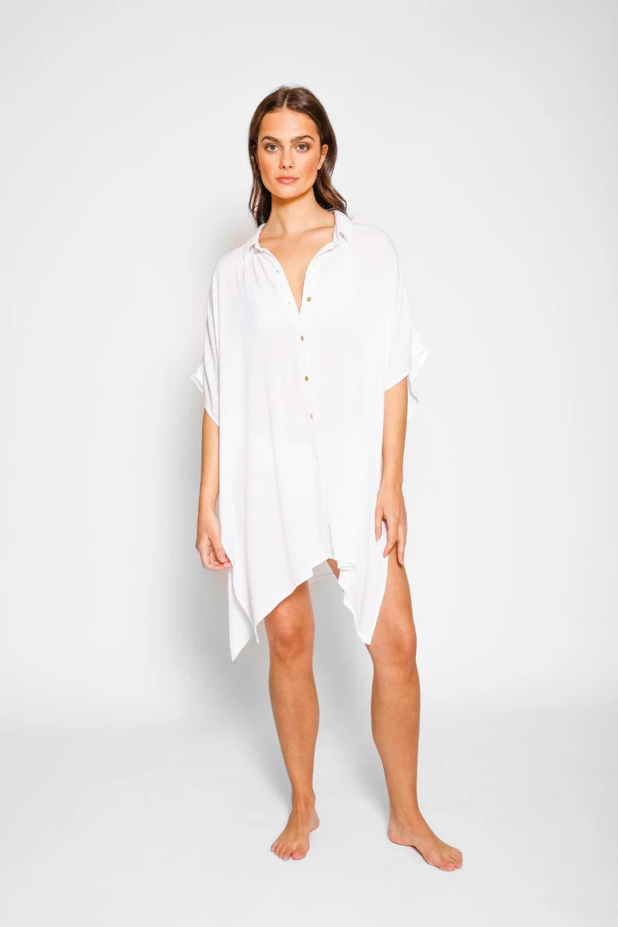 Women's shirt dress soft chic -KOY Resort Miami White Big Shirt Dress