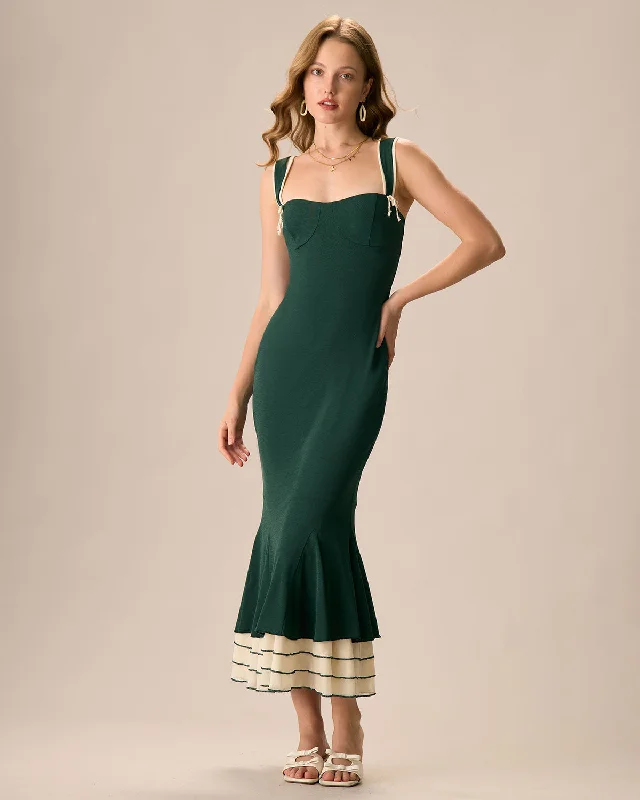 ladies-bodycon-dress-cotton-contour-The Green Sweetheart Neck Bodycon Slip Maxi Dress