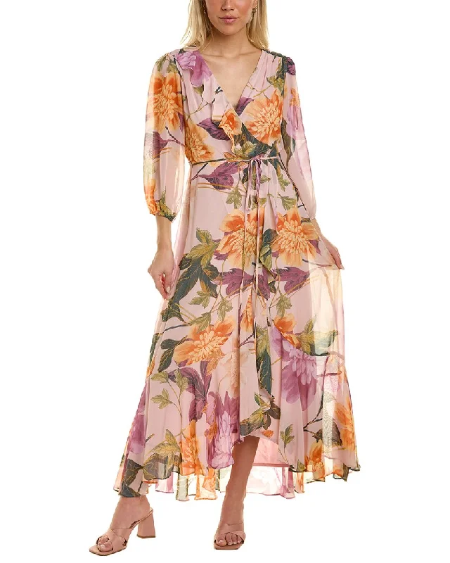 ladies-midi-dress-stretchy-sweep-MAISON TARA Chiffon Midi Dress