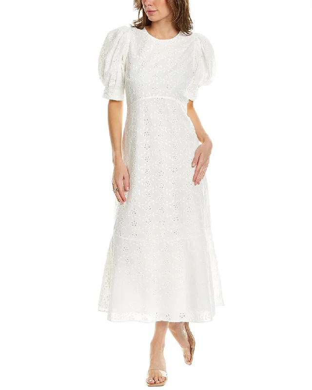 ladies-midi-dress-elegant-essence-Ted Baker Eyelet Midi Dress