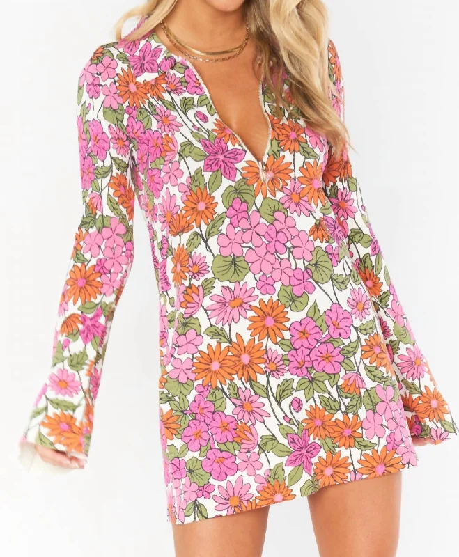 ladies-floral-dress-feminine-flower-Charlie Collar Dress In Carnaby Floral Knit