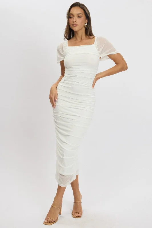 ladies-bodycon-dress-social-sleek-White Bodycon Dress Mesh