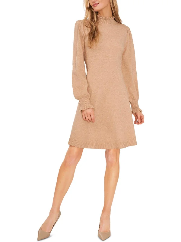 ladies-midi-dress-youthful-yield-Womens Ruffled Midi Sweaterdress