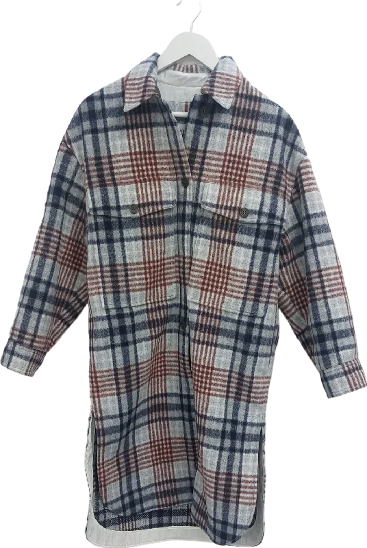 Women's shirt dress mint pop -ZARA Brown Longline Checked Shirt Dress UK XS