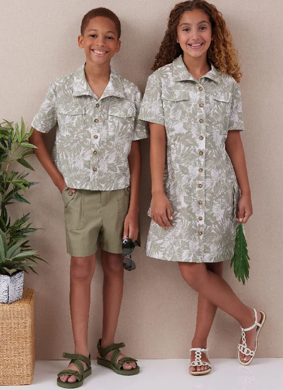 Women's shirt dress test glow -McCalls Child/Teen Shirt, Trousers, Shorts & Dress M8462