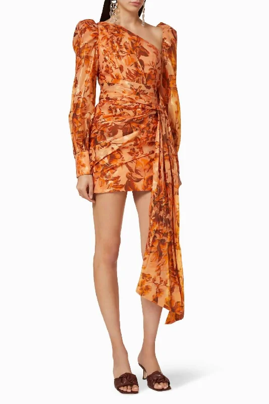 ladies-floral-dress-amber-anemone-Charlotte Floral Dress in Orange