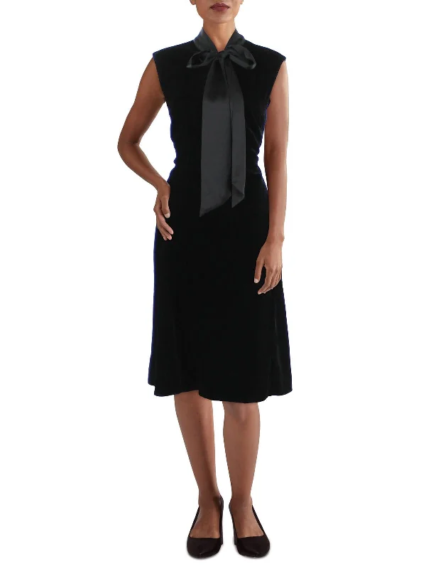 ladies-midi-dress-tiered-trend-Womens Velvet Calf Midi Dress