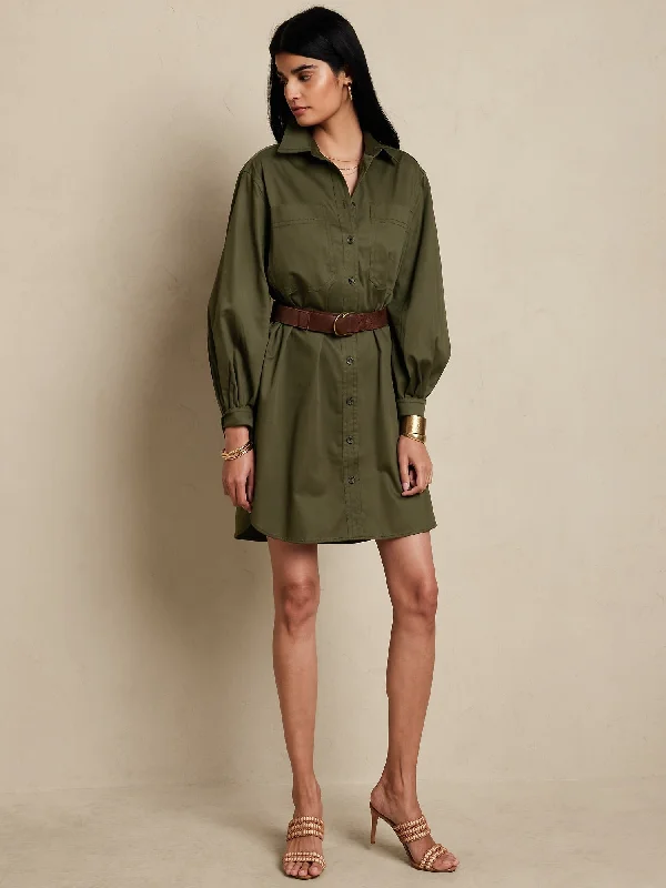 Women's mini dress gem pop -Twill Mini Shirtdress