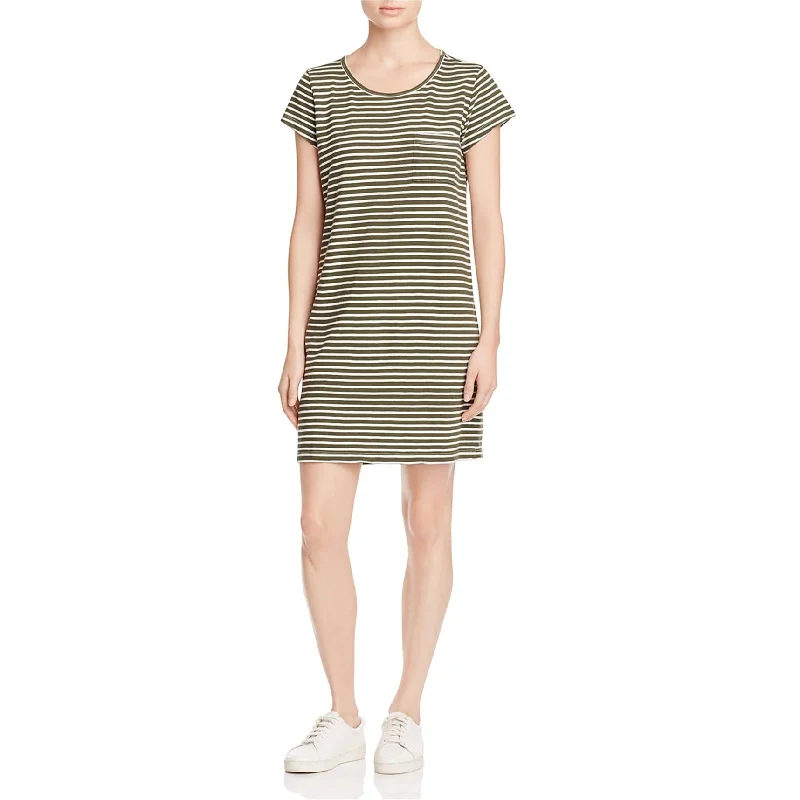 Women's shirt dress mid chic -Joie Womens Striped Tee Shirt Dress, Green, Small