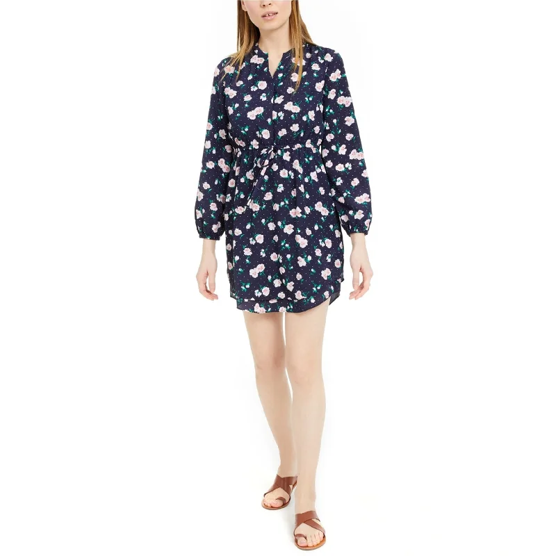 Women's shirt dress wed flair -Maison Jules Womens Floral Shirt Dress