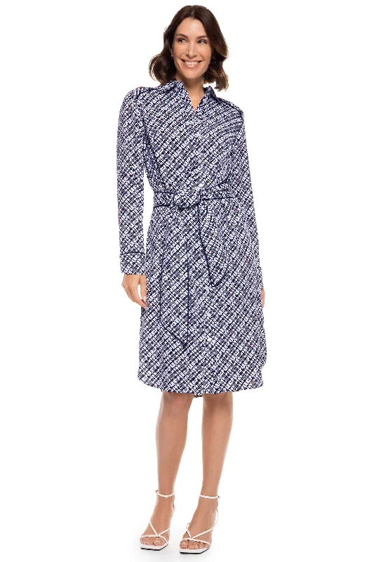 Women's shirt dress mama flair -Women's Kitts Shirt Dress | Navy Gulf Stream Stripe