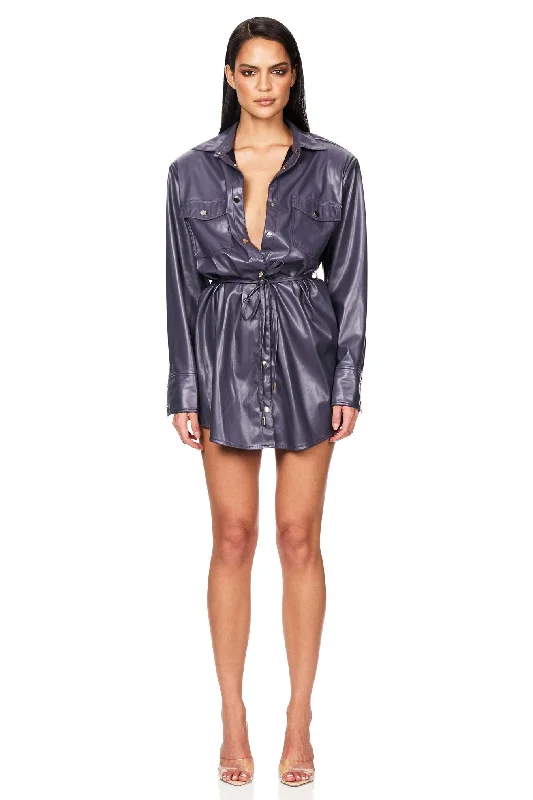 Women's shirt dress big flair -Off Duty Shirt Dress