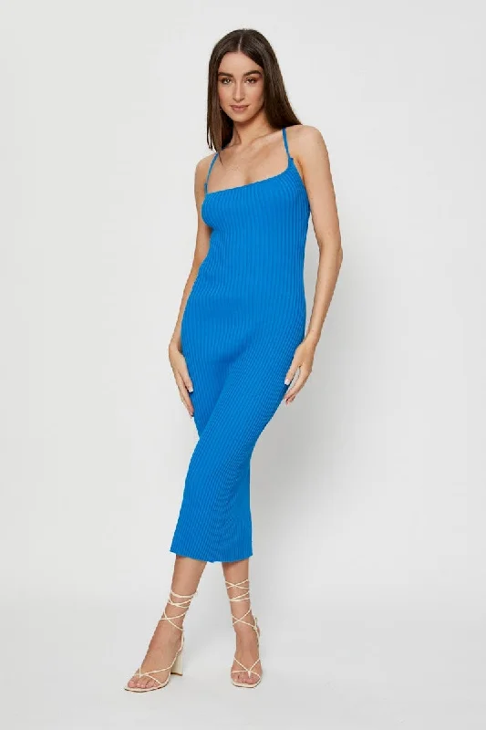 ladies-bodycon-dress-periwinkle-pop-Blue Knit Dress Bodycon