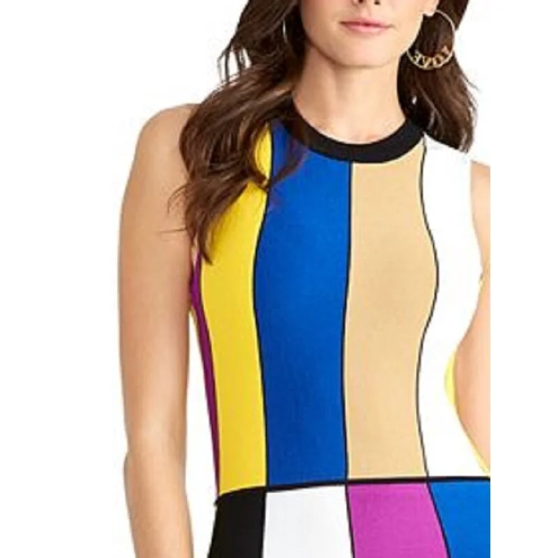 ladies-bodycon-dress-turquoise-twirl-Rachel Roy Women's Colorblock Bodycon Dress Pink Size Medium