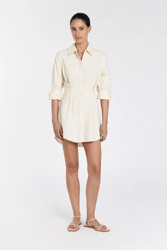 Women's shirt dress neat flair -RACHEL BUTTER SHIRT MINI DRESS