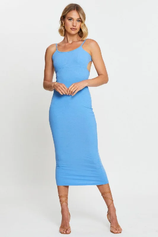 ladies-bodycon-dress-nighttime-nifty-Blue Bodycon Dress Mini