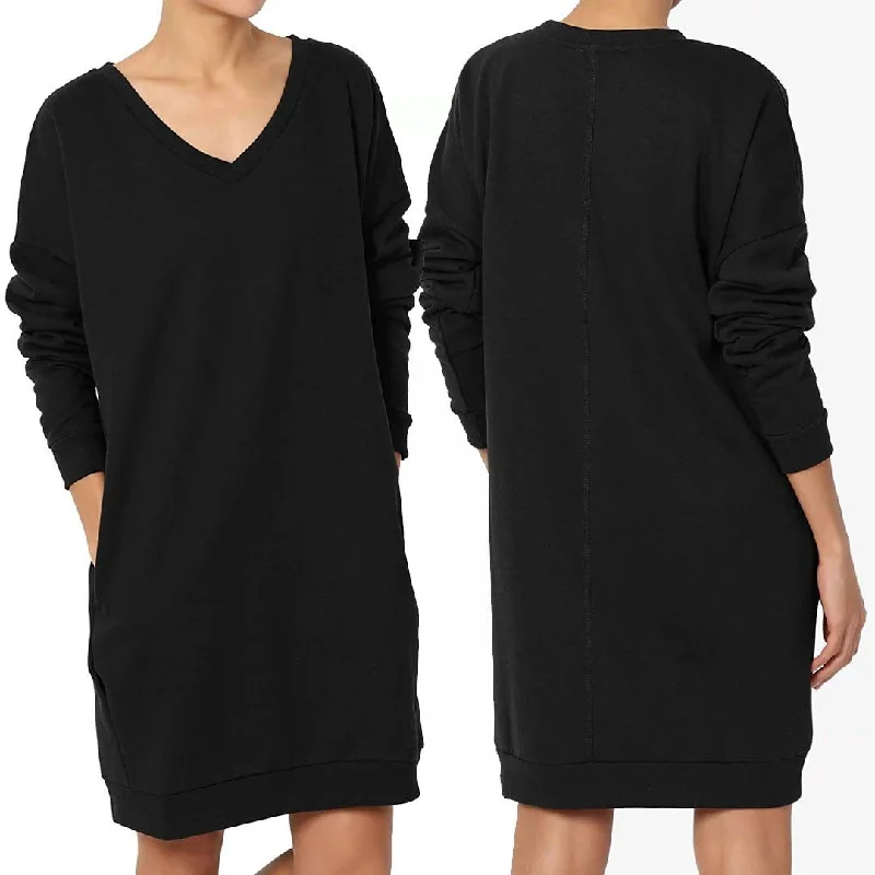 Women's shirt dress artsy glow -Haute Edition Women's Oversized Pullover Sweatshirt Dress