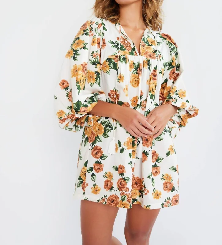 ladies-floral-dress-sustainable-sunflower-Daisy Dress In Antique Rose Floral