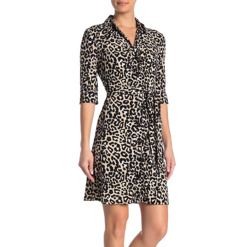 Women's shirt dress test glow -LAUNDRY BY SHELLI SEGAL Leopard Shirtdress