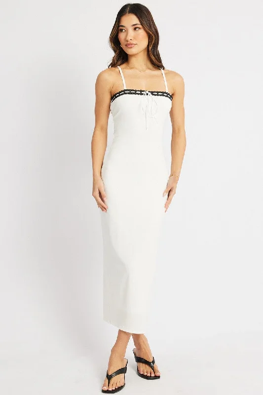 ladies-bodycon-dress-cerulean-cute-White Bodycon Dress Maxi Ribbon Trim