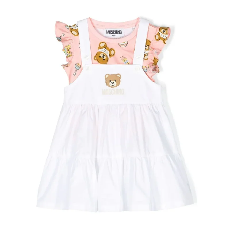 Women's shirt dress hand pop -Baby Teddy Logo T-Shirt and Dress Set