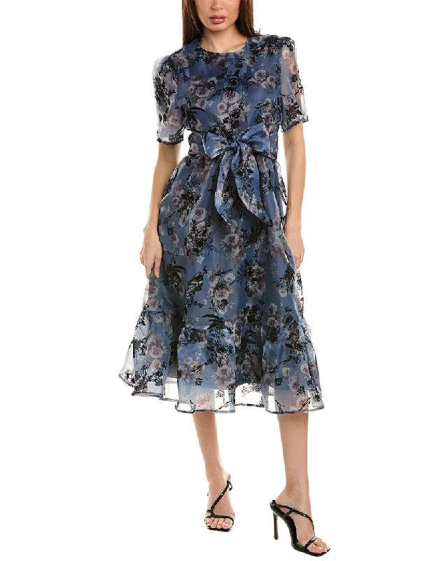 ladies-floral-dress-prom-peony-Gracia Sheer Floral Print A-Line Dress