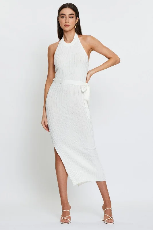 ladies-bodycon-dress-white-wow-White Bodycon Dress Maxi Knit