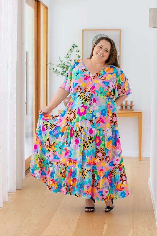 ladies-floral-dress-buttoned-bloom-Bonnie Dress in Floral Fancy by Kasey Rainbow