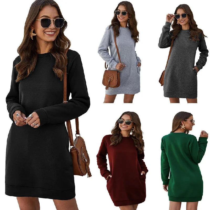 Women's shirt dress cotton chic -Marble Knit Mini Sweatshirt Dress