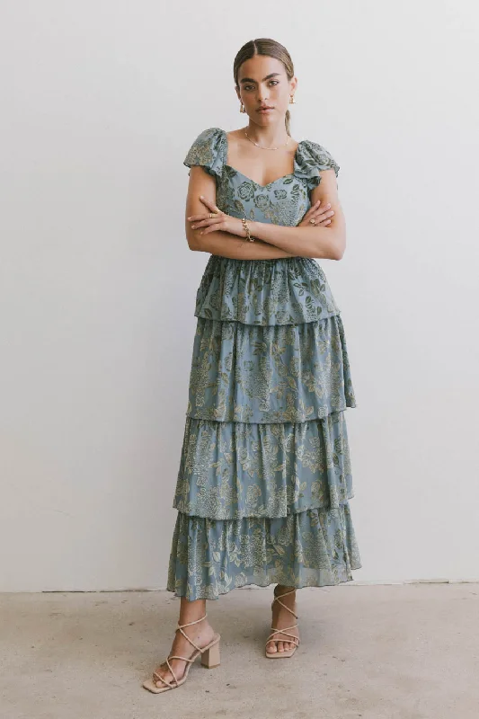 ladies-floral-dress-matte-mimosa-Rosera Floral Tiered Dress - FINAL SALE