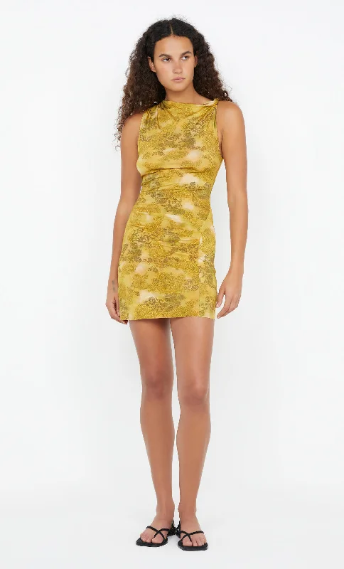 Women's mini dress sway pop -RIANNA MINI DRESS - GOLDEN VINE