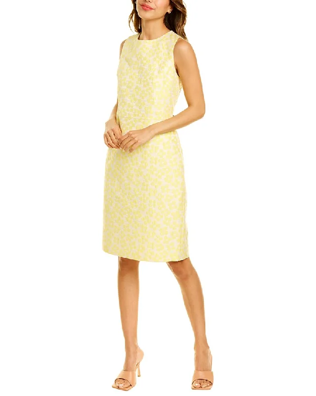 ladies-floral-dress-spring-sprout-Anne Klein Floral Jacquard Sheath Dress