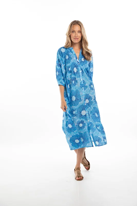 Women's shirt dress fall glow -Yvette Shirt Dress. Blue