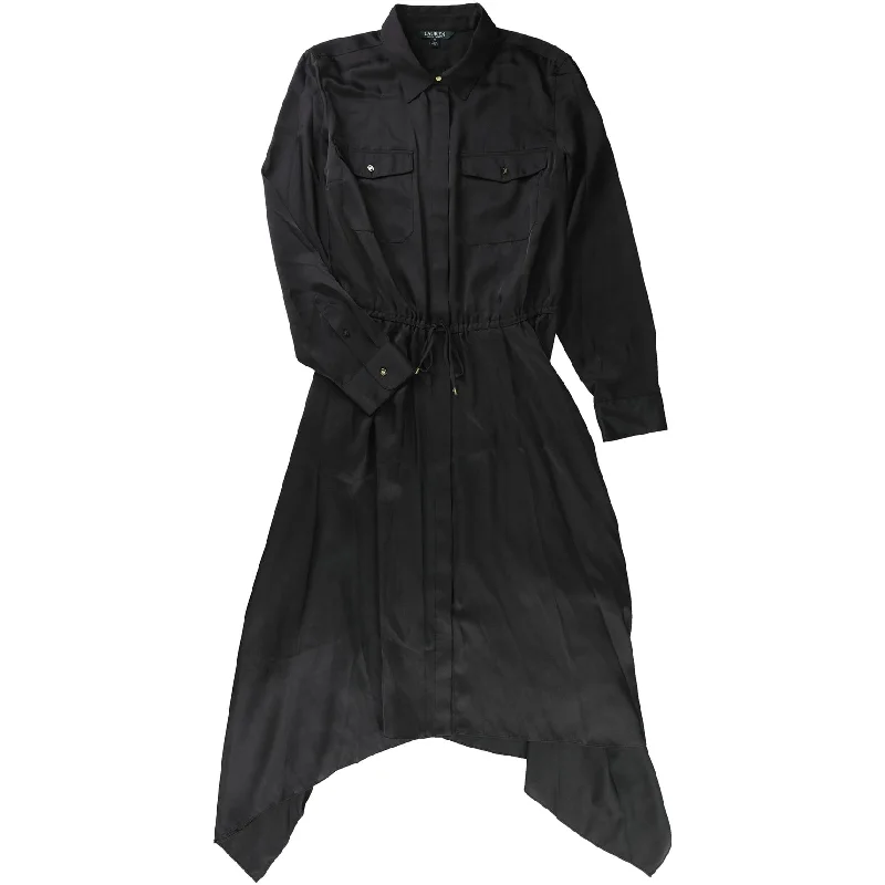 Women's shirt dress dine flair -Ralph Lauren Womens Zylus Shirt Dress, Black, 16