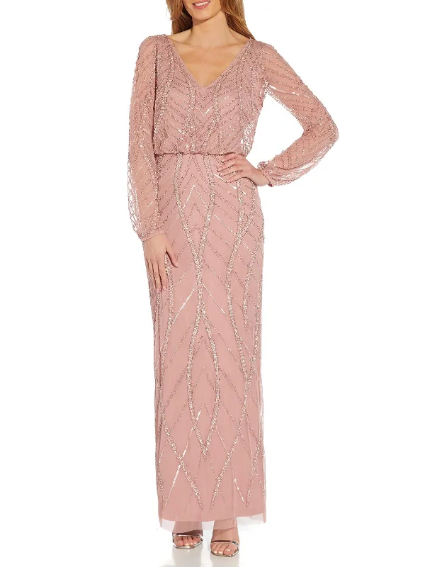 ladies-maxi-dress-peach-pride-Womens Beaded Maxi Evening Dress