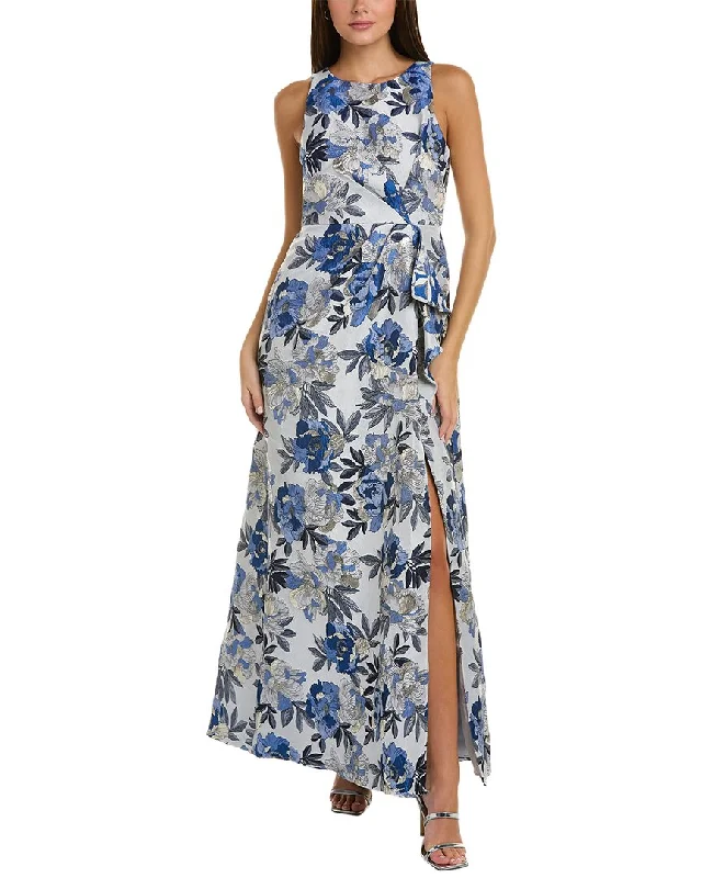 ladies-floral-dress-elegant-edelweiss-Adrianna Papell Floral Gown