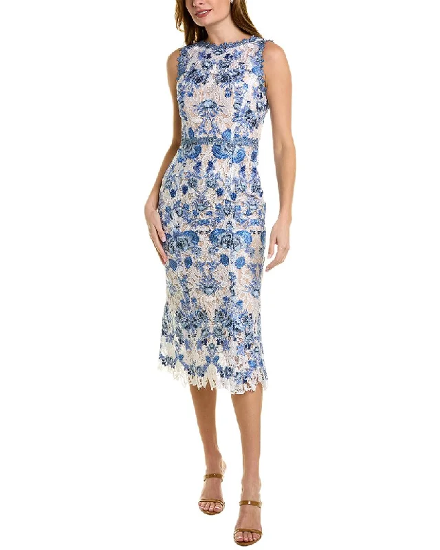 ladies-midi-dress-chiffon-cloud-Marchesa Notte Lace Midi Dress