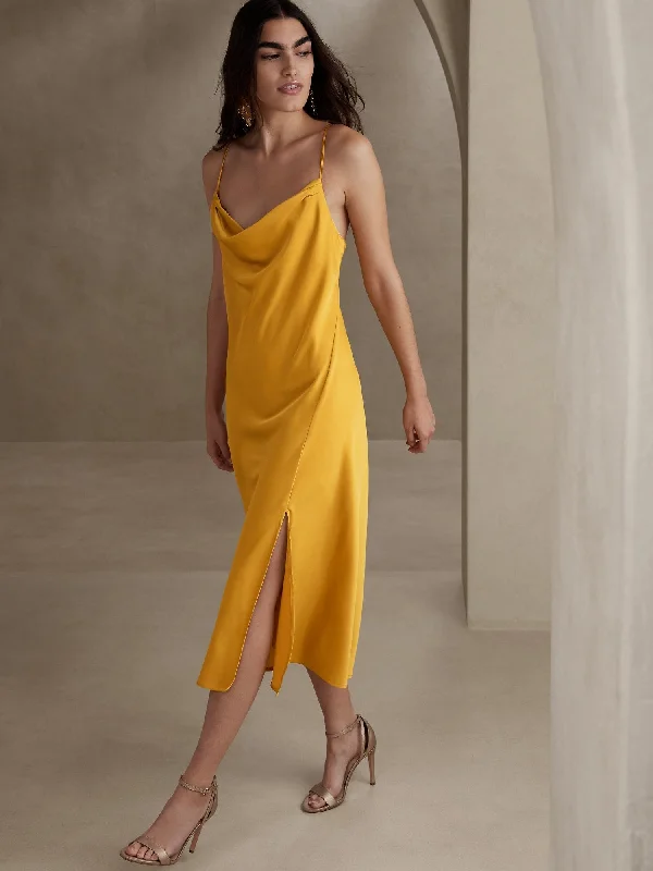 ladies-midi-dress-designer-drape-Midi Slip Dress