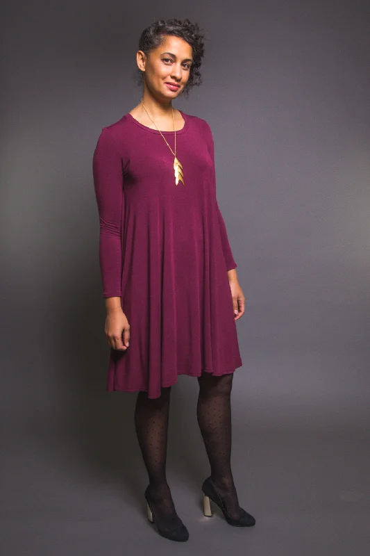 Women's shirt dress easy wear -Ebony T-Shirt + Knit Dress Pattern