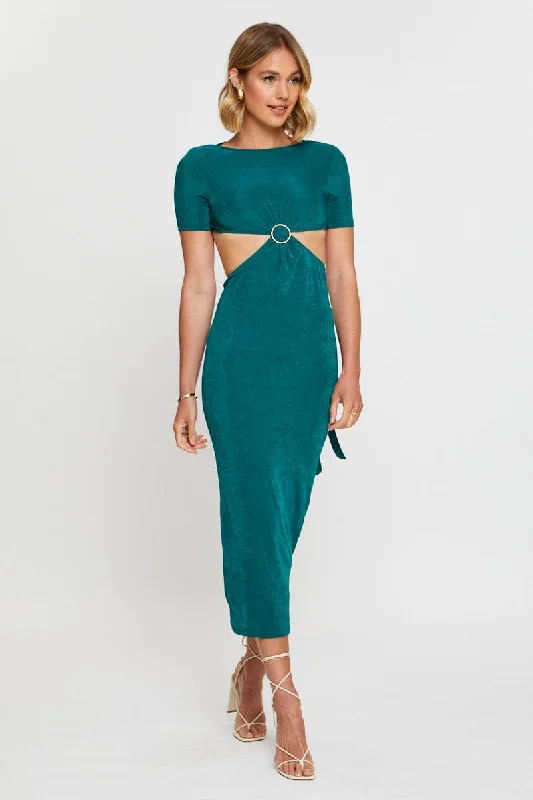 ladies-bodycon-dress-coffee-curve-Green Maxi Dress Bodycon