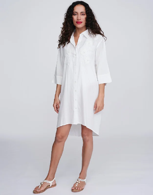 Women's shirt dress calm glow -Recife Shirt Dress - White