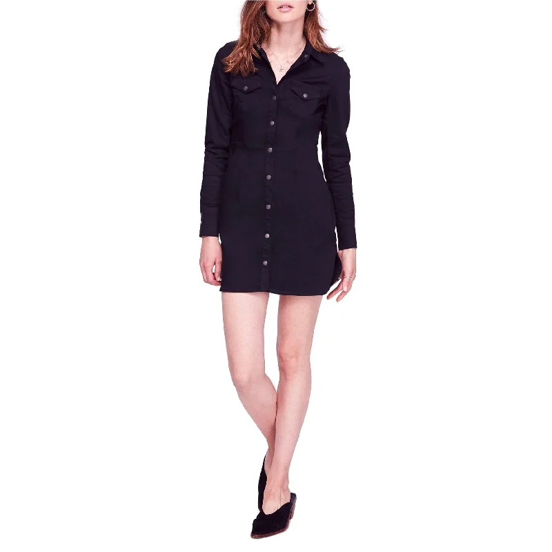 Women's shirt dress mama glow -Free People Womens Dynomite Shirt Dress, Black, X-Small