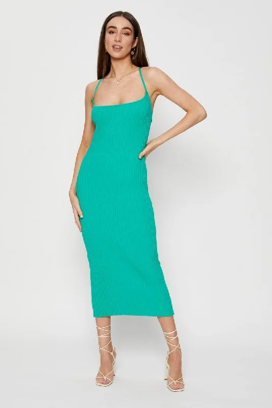 ladies-bodycon-dress-ochre-oomph-Green Knit Dress Bodycon