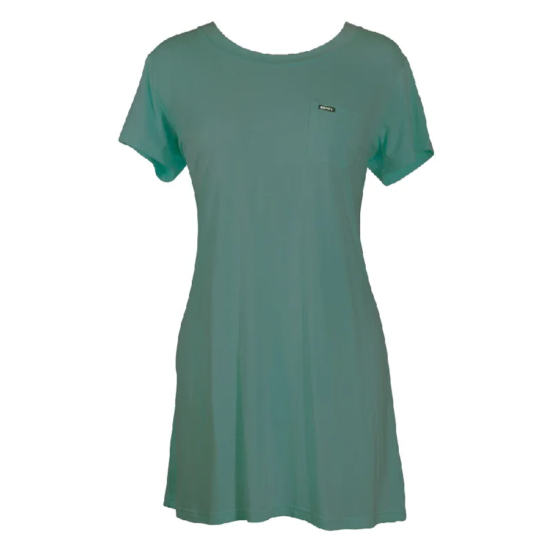 Women's shirt dress loud stripe -"Santa Rosa" T-shirt Dress - Teal