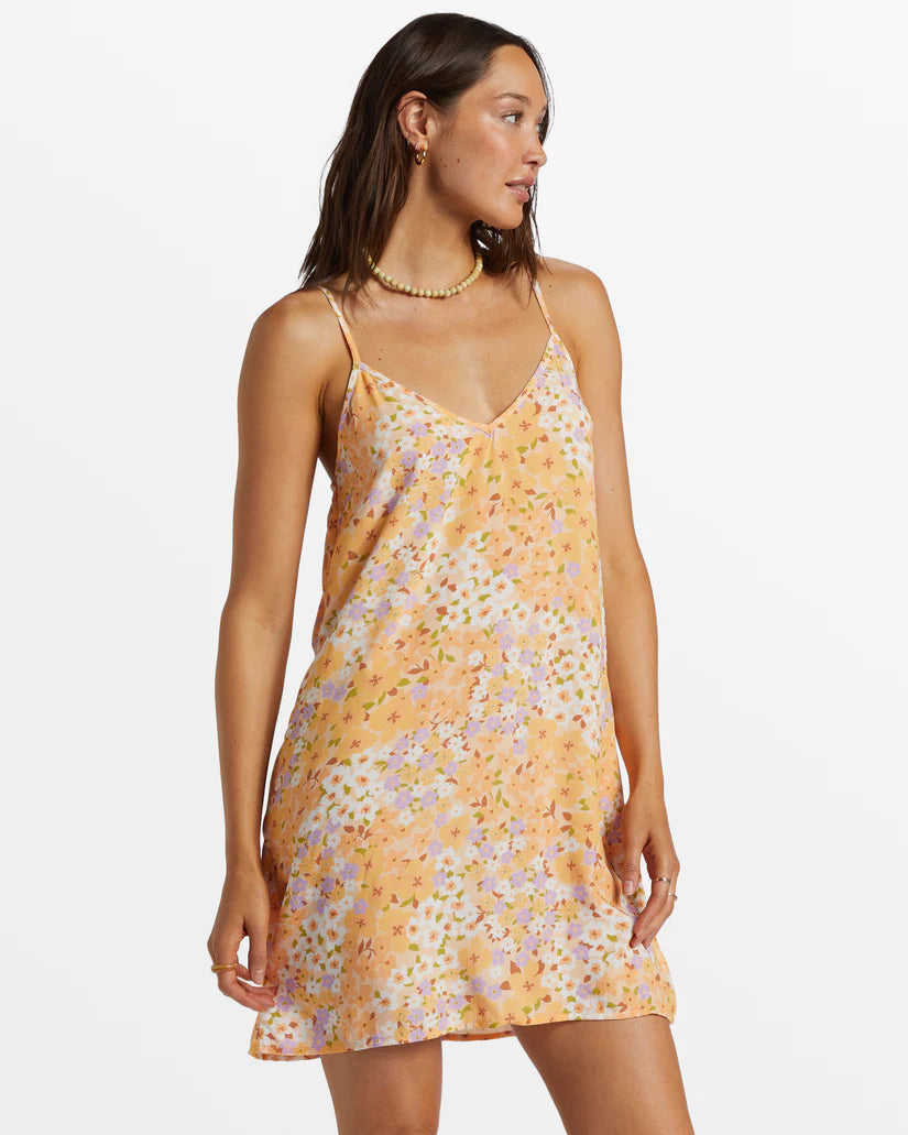 Women's mini dress ochre glow -Billabong 90’s Babe Mini Slip Dress