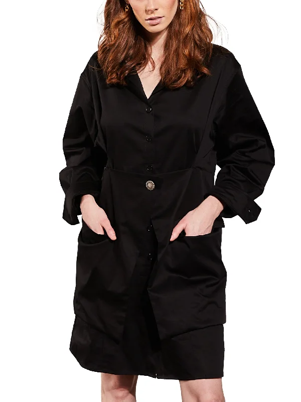 Women's shirt dress arc glow -Shirt Dress in Black (40% OFF)