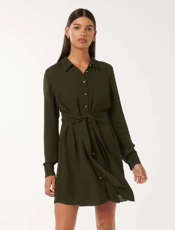 Women's shirt dress bump pop -Sherri Mini Shirt Dress