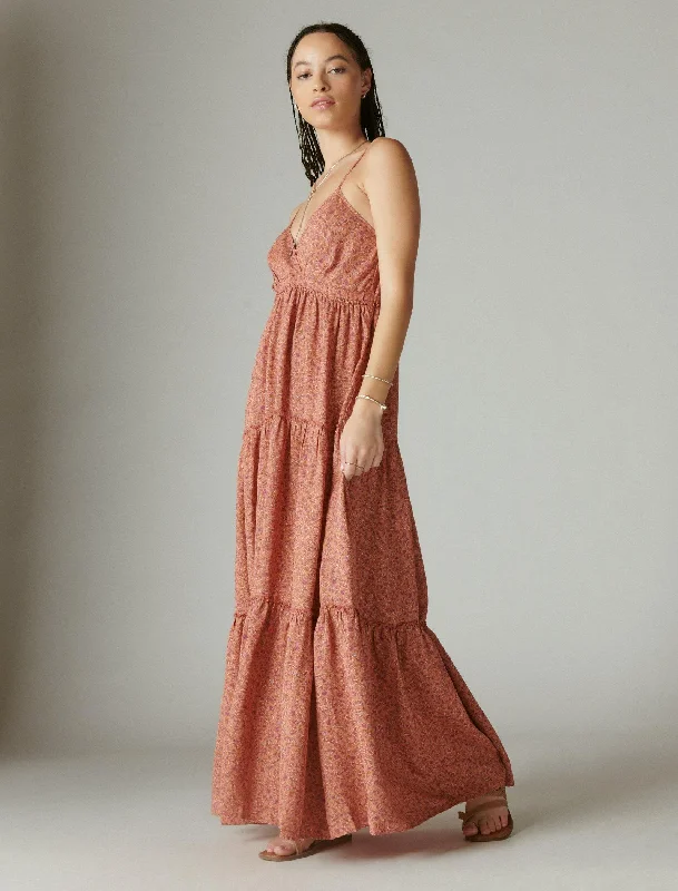 ladies-maxi-dress-sale-sway-Lucky Brand Women's Paisley Tiered Maxi Dress